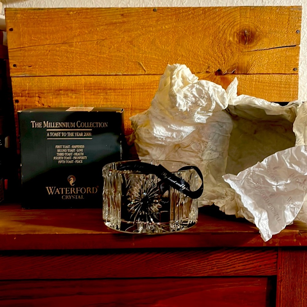 Waterford Millennium Wine/Champagne Bottle Coaster. Boxed & in Mint Condition